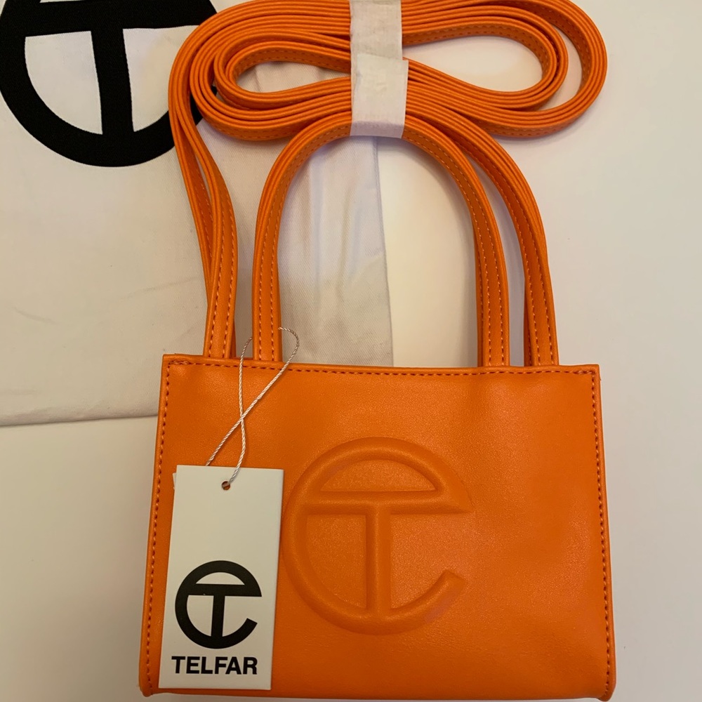 NEW!  telfar small shopping bag in orange. - Picture 4 of 9